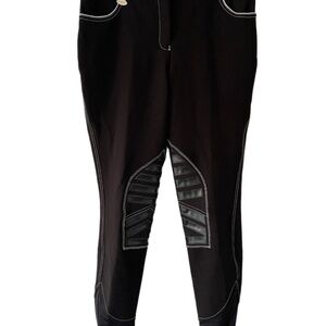 USG Black Lara Riding Pants Reitsport stitching zip front